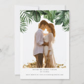 Invitation de mariage élégante tropicale avec phot (Dos)
