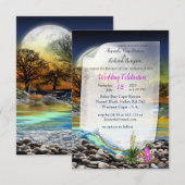 Invitation de mariage Element Terre planète (Devant / Derrière)