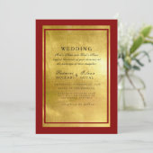 Invitation de mariage éléphant indien rouge et or (Debout devant)