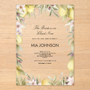 Invitation de mariage en acrylic citron