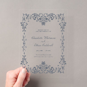 Invitation de mariage en acrylique à cadre élégant