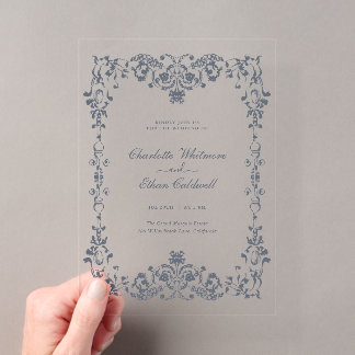 Invitation de mariage en acrylique à cadre élégant