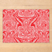 Invitation de mariage en acrylique abstrait rouge (Recto)
