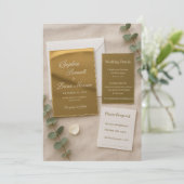 Invitation de mariage en acrylique avec miroir dor (Debout devant)