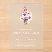 Invitation de mariage en acrylique clair de luxe (Recto)