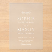 Invitation de mariage en acrylique clair de luxe  (Recto)