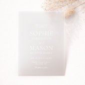 Invitation de mariage en acrylique clair de luxe 