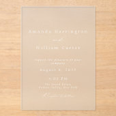 Invitation de mariage en acrylique clair, minimali (Recto)