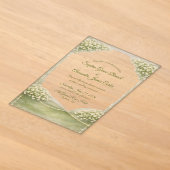 Invitation de mariage en acrylique élégant vert do (Poser)