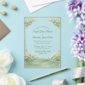 Invitation de mariage en acrylique élégant vert do (Insitu (Mariage))