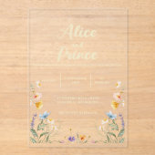 Invitation de mariage en acrylique florale (Recto)