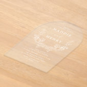 Invitation de mariage en acrylique florale blanche (Poser)