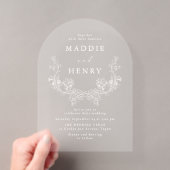 Invitation de mariage en acrylique florale blanche (In situ (ordinateur de poche))