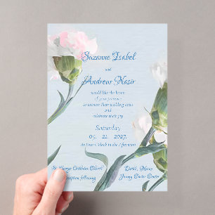 Invitation de mariage en acrylique givré à essence
