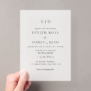 Invitation de mariage en acrylique givré élégante