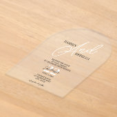 Invitation de mariage en acrylique givré Simple Mo (Poser)