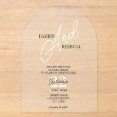Invitation de mariage en acrylique givré Simple Mo (Recto)