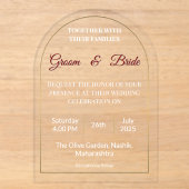 Invitation de mariage en acrylique minimaliste. (Recto)