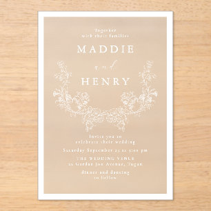 Invitation de mariage en acrylique minimaliste bot