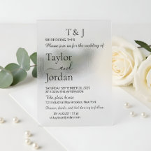 Invitation de mariage en acrylique minimaliste mod