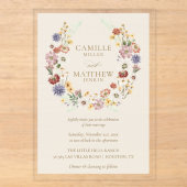 Invitation de mariage en acrylique pour jardin de (Recto)