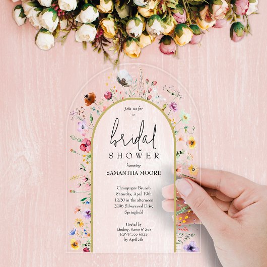 Invitation de mariage en acrylique pour la fête de