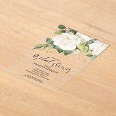 Invitation de mariage en acrylique Roses Blanches  (Poser)