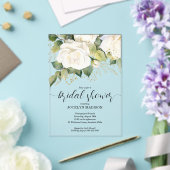 Invitation de mariage en acrylique Roses Blanches  (Insitu (Mariage))