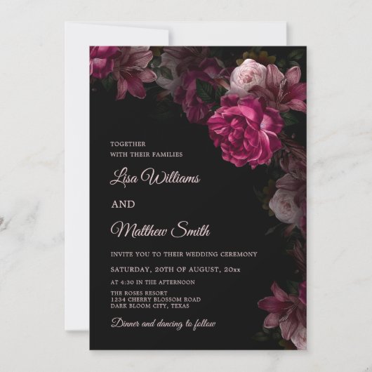 Invitation de mariage en acrylique transparente à (Devant)
