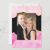 Invitation de mariage en agate rose et or (Dos)