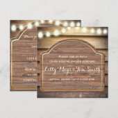 Invitation de mariage en bois de chalet rustique (Devant / Derrière)