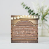 Invitation de mariage en bois de chalet rustique (Debout devant)
