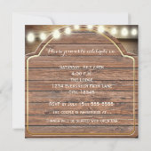 Invitation de mariage en bois de chalet rustique (Dos)
