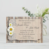 Invitation de mariage en bois de grange rustique (Debout devant)