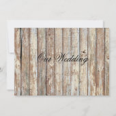 Invitation de mariage en bois de grange rustique (Dos)
