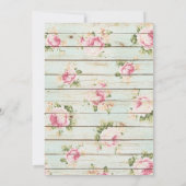 Invitation de mariage en bois floral shabby chic (Dos)