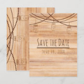 Invitation de mariage en bois rustique et pots Mas (Devant / Derrière)