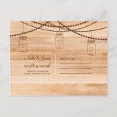 Invitation de mariage en bois rustique et pots Mas (Dos)