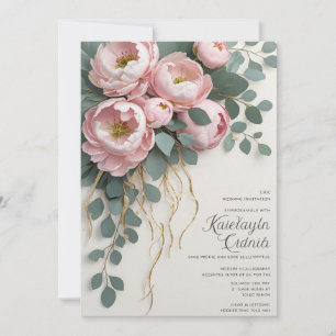 Invitation de mariage en cascade de la Peony blush