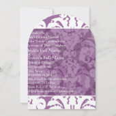 Invitation de mariage en damas de lilas lavande (Devant)