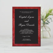 Invitation de mariage en damas noir et rouge (Debout devant)