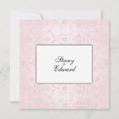 Invitation de mariage en damas rose (Dos)