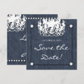 Invitation de mariage en denim et diamants Lustre (Devant / Derrière)