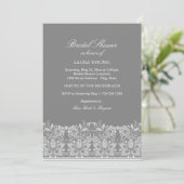 Invitation de mariage en dentelle grise et blanche (Debout devant)