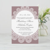 Invitation de mariage en dentelle moderne (Debout devant)
