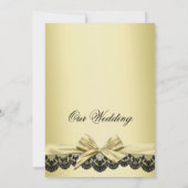 Invitation de mariage en dentelle noire en ruban o (Dos)