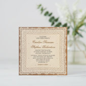 invitation de mariage en dentelle vintage usée (Debout devant)