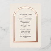 Invitation de mariage en feuille d'aluminium arqué (Recto)