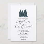 Invitation de mariage en forêt hivernale (Devant)