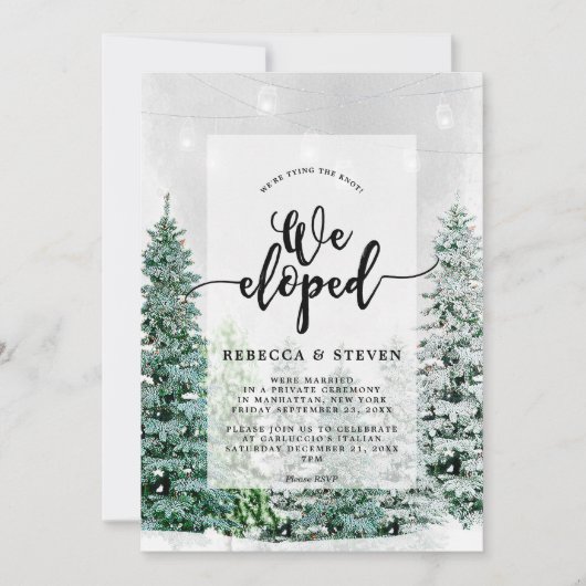 invitation de mariage en hiver pour mariage en fui (Devant)